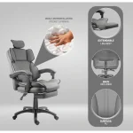 Everfurn Emperor High Back Chair - Grey - Image 4