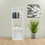 Everfurn Grayscale 3 Tier Bookshelf White, High Pressure Laminate - Image 5