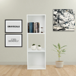 Everfurn Grayscale 3 Tier Bookshelf White, High Pressure Laminate - Image 6