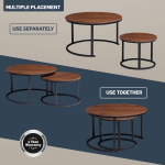 Everfurn Indus Nesting Coffee Table - Mahogany 2-Piece - Image 10