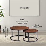 Everfurn Indus Nesting Coffee Table - Mahogany 2-Piece - Image 4