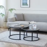 Everfurn Indus Nesting Coffee Table Marble Grey 2 - Piece - Image 11