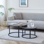 Everfurn Indus Nesting Coffee Table Marble Grey 2 - Piece - Image 2