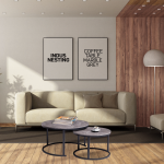 Everfurn Indus Nesting Coffee Table Marble Grey 2 - Piece - Image 7