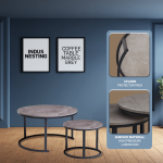 Everfurn Indus Nesting Coffee Table Marble Grey 2 - Piece - Image 8