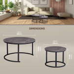Everfurn Indus Nesting Coffee Table Marble Grey 2 - Piece - Image 9