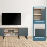 Everfurn Laurel TV Stand 1600w, Two Cupboards - Image 6