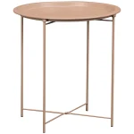 Everfurn Nala Side Table Beige, Painted MDF, Steel Frame