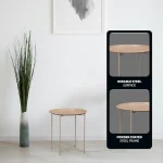 Everfurn Nala Side Table Beige, Painted MDF, Steel Frame - Image 3