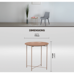 Everfurn Nala Side Table Beige, Painted MDF, Steel Frame - Image 4