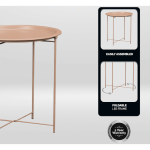 Everfurn Nala Side Table Beige, Painted MDF, Steel Frame - Image 5