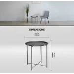 Everfurn Nala Side Table Black, Painted MDF, Steel Frame, 2 Pack - Image 2