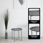 Everfurn Nala Side Table Black, Painted MDF, Steel Frame, 2 Pack - Image 6