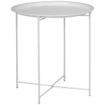 Everfurn Nala Side Table White, Painted MDF, Steel Frame, 2 Pack