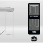 Everfurn Nala Side Table White, Painted MDF, Steel Frame, 2 Pack - Image 3