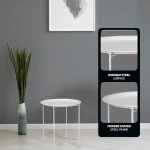 Everfurn Nala Side Table White, Painted MDF, Steel Frame, 2 Pack - Image 5