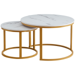 Everfurn Nile Nesting Coffee Table - White & Gold (2 Pc) - Image 5