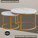 Everfurn Nile Nesting Coffee Table - White & Gold (2 Pc) - Image 8
