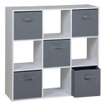 Everfurn Ninefold Bookshelf with 5 Storage Bins - Image 2