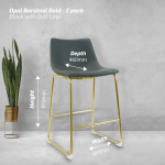 Everfurn Opal Large Barstool Gold - 2 Pack - Image 2