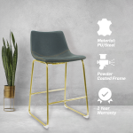 Everfurn Opal Large Barstool Gold - 2 Pack - Image 3