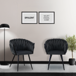 Everfurn Opulent Large Velvet Casual Chair - Grey - 2 Pack - Image 10