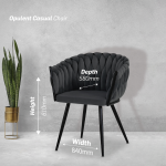 Everfurn Opulent Large Velvet Casual Chair - Grey - 2 Pack - Image 2