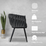 Everfurn Opulent Large Velvet Casual Chair - Grey - 2 Pack - Image 3