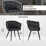 Everfurn Opulent Large Velvet Casual Chair - Grey - 2 Pack - Image 8