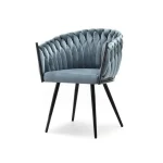 Everfurn Opulent Large Velvet Casual Chair Hazy Blue -2 Pack