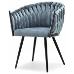 Everfurn Opulent Large Velvet Casual Chair Hazy Blue -2 Pack - Image 2