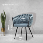 Everfurn Opulent Large Velvet Casual Chair Hazy Blue -2 Pack - Image 3