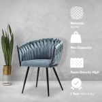 Everfurn Opulent Large Velvet Casual Chair Hazy Blue -2 Pack - Image 4