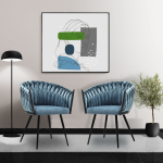 Everfurn Opulent Large Velvet Casual Chair Hazy Blue -2 Pack - Image 5