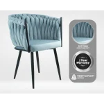 Everfurn Opulent Large Velvet Casual Chair Hazy Blue -2 Pack - Image 6