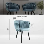 Everfurn Opulent Large Velvet Casual Chair Hazy Blue -2 Pack - Image 9