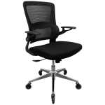 Everfurn Premium Dakota Mid Back Office Chair, Chromed Steel - Black