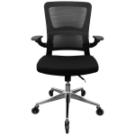 Everfurn Premium Dakota Mid Back Office Chair, Chromed Steel - Black - Image 10