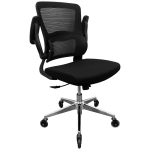 Everfurn Premium Dakota Mid Back Office Chair, Chromed Steel - Black - Image 3