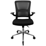 Everfurn Premium Dakota Mid Back Office Chair, Chromed Steel - Black - Image 6
