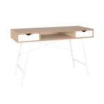 Everfurn Rain Work Desk - Study Desk with Two Drawers, Steel Frame, Adjustable Feet - Image 2