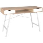 Everfurn Rain Work Desk - Study Desk with Two Drawers, Steel Frame, Adjustable Feet - Image 4