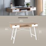 Everfurn Rain Work Desk - Study Desk with Two Drawers, Steel Frame, Adjustable Feet - Image 6
