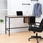 Everfurn Rampart Office Desk with Two Drawers, Powder-Coated Steel, Adjustable Feet - Image 2