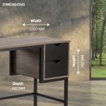 Everfurn Rampart Office Desk with Two Drawers, Powder-Coated Steel, Adjustable Feet - Image 5