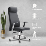 Everfurn Ruby High Back Office Chair, Chrome Metal Base - Image 5