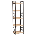 Everfurn Scandanavian Tall Bookcase with Steel Frame
