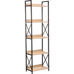 Everfurn Scandanavian Tall Bookcase with Steel Frame - Image 2
