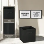 Everfurn Storeman Black, Collapsible Fabric Organiser Storage Basket - 10 Pack - Image 9
