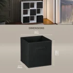 Everfurn Storeman Black, Collapsible Fabric Organiser Storage Basket - Single - Image 4